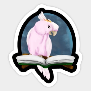 Major Mitchell's cockatoo reading book Sticker